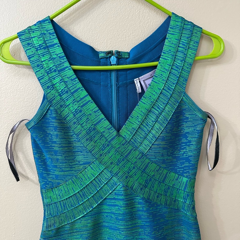 Green/Blue bandage Herve Leger Dress